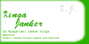 kinga janker business card